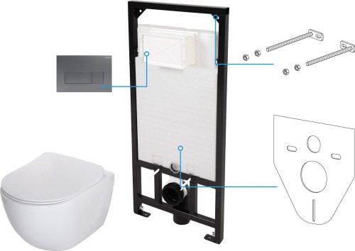 Zestaw WC podtynkowy 6 w 1 Peonia Deante