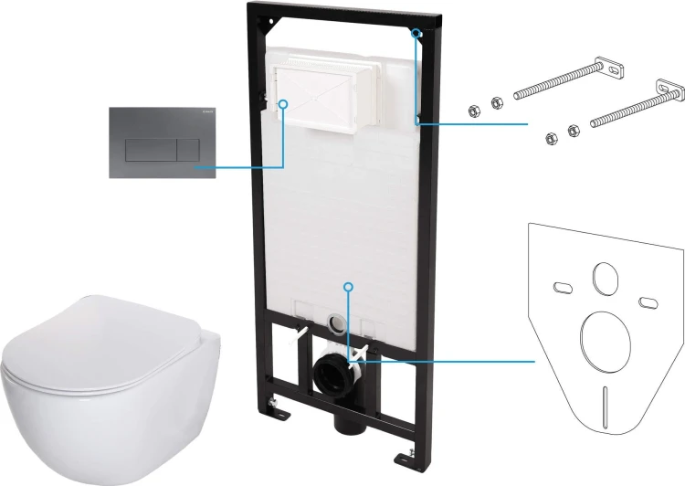 Zestaw WC podtynkowy 6 w 1 Peonia Deante