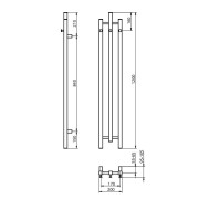 Grzejnik łazienkowy Calentador QR Black 1200 Lavita