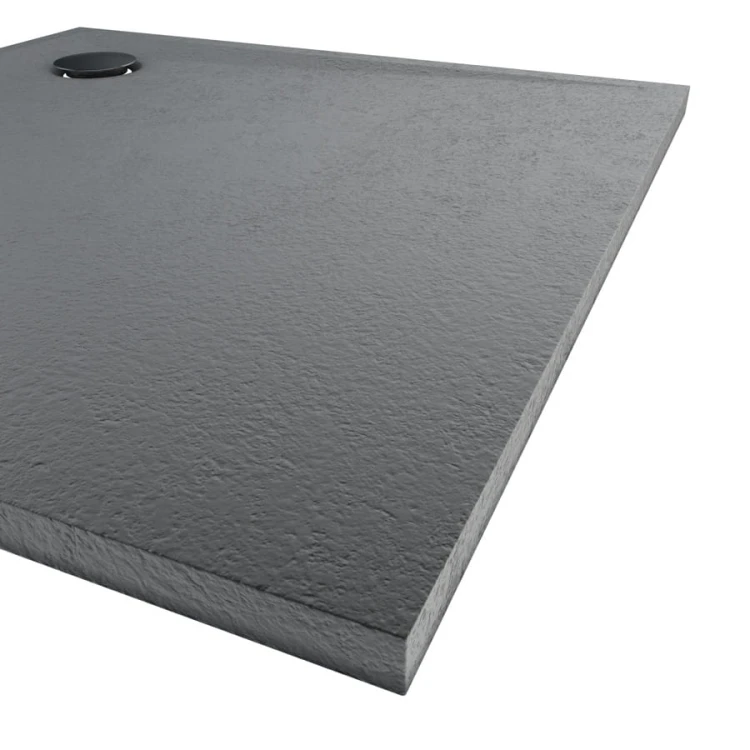 Brodzik półokrągły LIBRA Anthracite Stone 80x80 Schedpol Schedline, antracyt