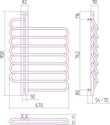 Grzejnik łazienkowy Sunerzha Furore Verso EU50 96x67cm stal polerowana