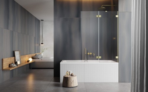 Parawan nawannowy Radaway Essenza Pro Brushed Gold PND II prawy złoty