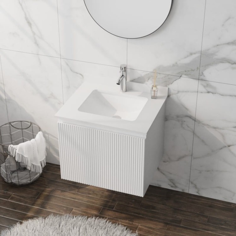 Szafka wisząca z blatem i umywalką Irvine White 600 Lavita