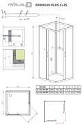 Kabina 4-ścienna Radaway Premium Plus C+2S 80x80x190 szkło przejrzyste