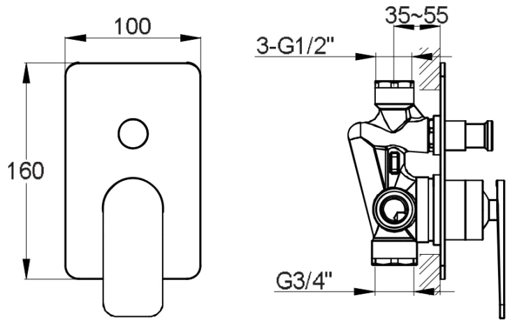Zestaw prysznicowy podtynkowy Wexpo KOHLMAN QW210WR20