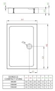 Brodzik prostokątny Radaway Doros D Compact 90x80 Stone biały