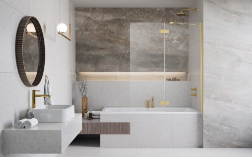 Parawan nawannowy Radaway Essenza Gold PND II prawy