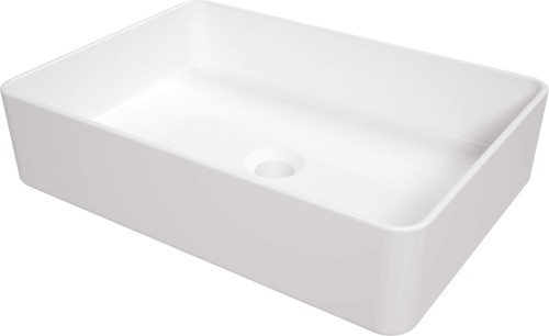 Umywalka ceramiczna nablatowa Square Deante biała