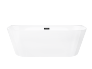 Wanna przyścienna wolnostojąca corsan mono 150 x 74 cm korek klik-klak czarny