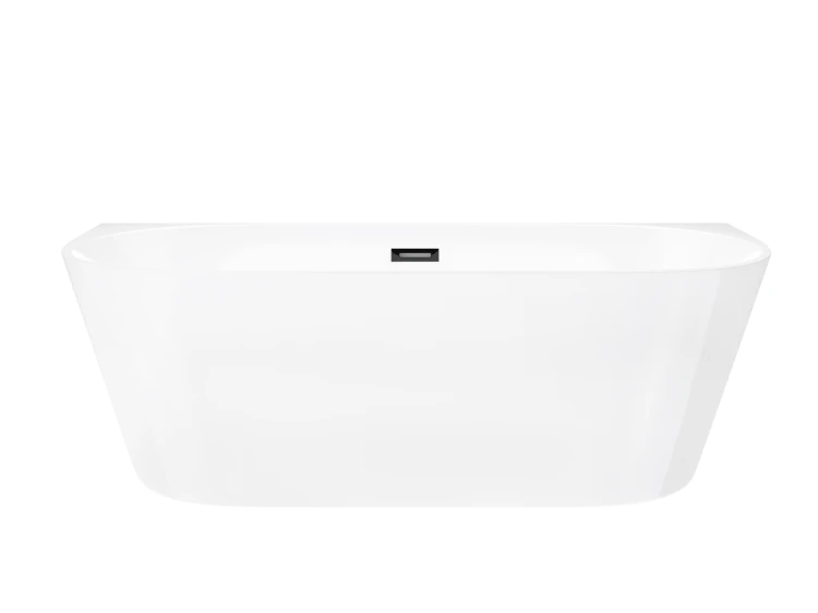 Wanna przyścienna wolnostojąca corsan mono 150 x 74 cm korek klik-klak czarny