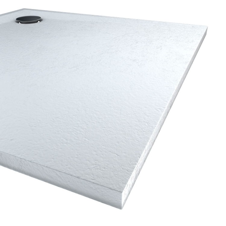 Brodzik prostokątny LIBRA White Stone 80x90 Schedpol Schedline, biały