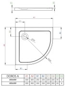 Brodzik półokrągły Radaway Doros A 80x80 Stone biały