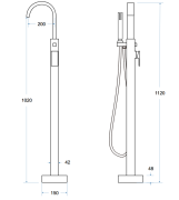 Bateria wannowa wolnostojąca Besco MODERN II chrom