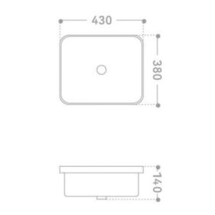 Umywalka wpuszczana w blat intero 430x380x140 mm z korkiem złotym