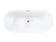 Wanna wolnostojąca corsan e041 olvena 170 cm z wykończeniem różowe złoto