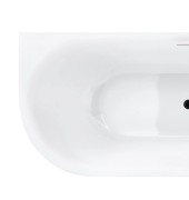 Wanna narożna intero v230lpbl 160 cm montaż prawostronny przelew szczelinowy korek klik klak czarny