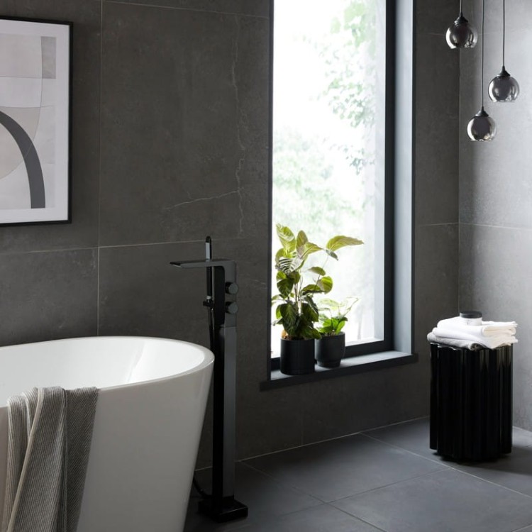 Bateria VADO OMIKA Noir wannowa wolnostojąca czarny poler