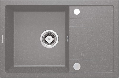 Zlewozmywak granitowy 1-komorowy z ociekaczem Corio Deante szary metalik