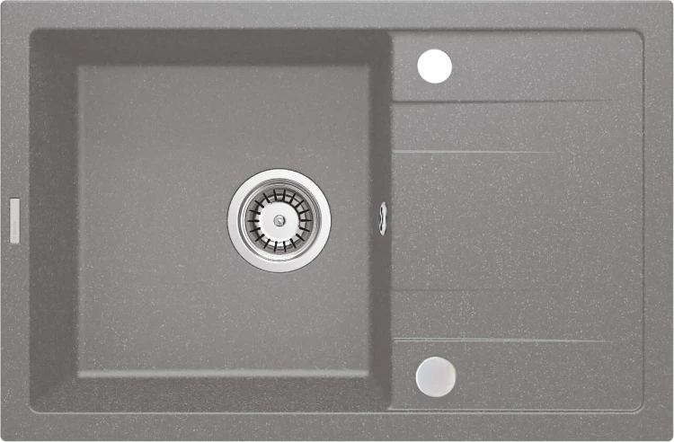 Zlewozmywak granitowy 1-komorowy z ociekaczem Corio Deante szary metalik