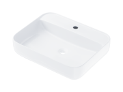 Umywalka nablatowa ango prostokątna 500x400x140 mm z korkiem białym