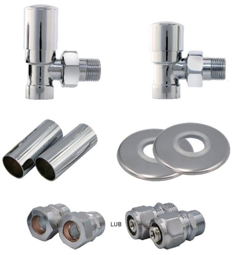 Zestaw zaworów Swing chrom Radeco prosty / kątowy