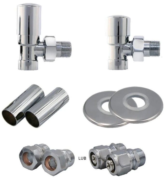 Zestaw zaworów Swing chrom Radeco prosty / kątowy