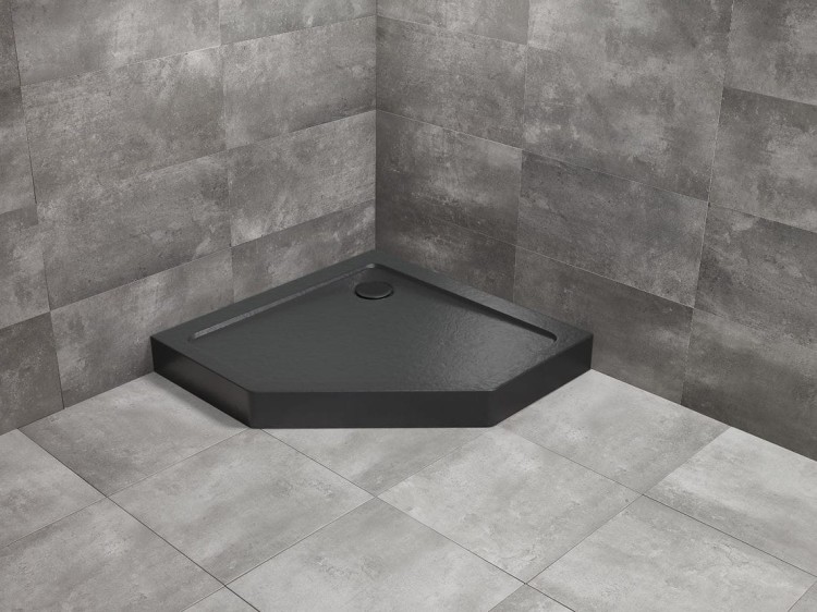 Brodzik pięciokątny Radaway Doros PT Compact 90x90 Stone czarny