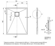 Brodzik granitowy prostokątny 90x70 beżowy Correo Deante
