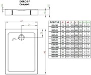 Brodzik prostokątny Radaway Doros F Compact 160x80 Stone biały