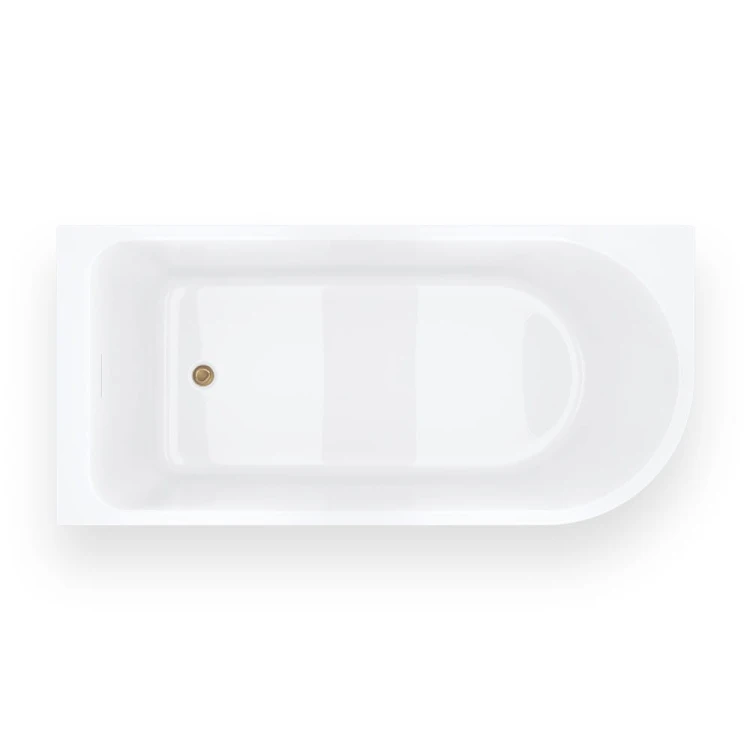 Wanna narożna invelia v220llbgl 160x75 cm montaż lewstronny korek klik klak złoto szczotkowane