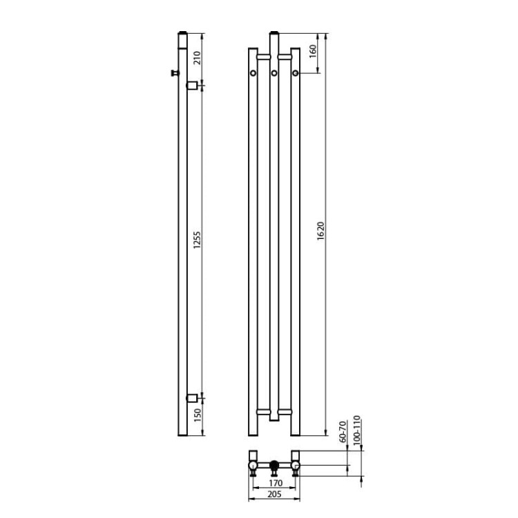 Grzejnik łazienkowy Calentador White 1620 Lavita