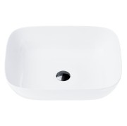 Umywalka nablatowa mono prostokątna 500x400x145 mm z korkiem czarnym