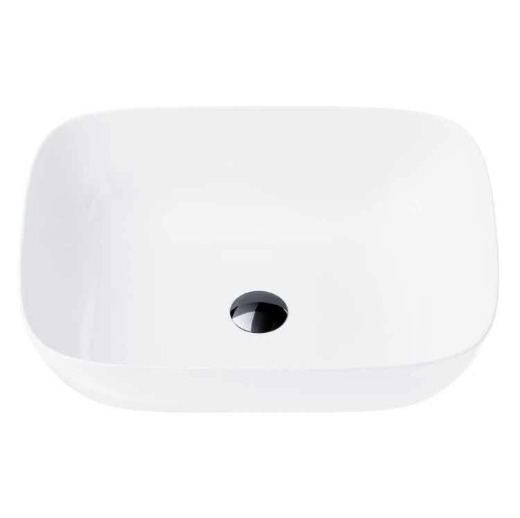 Umywalka nablatowa mono prostokątna 500x400x145 mm z korkiem czarnym