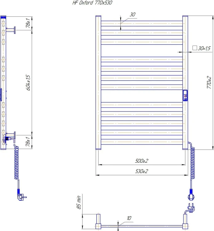 Grzejnik elektryczny suchy HF Oxford 77x53 biały mat Hygge Family
