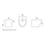 Bidet wiszący Sinto Black Lavita