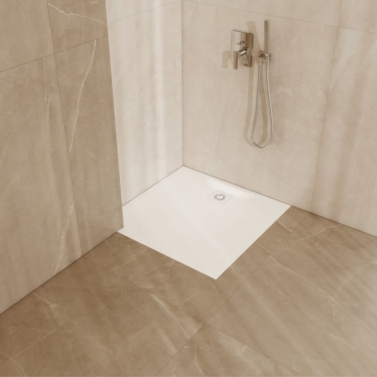 Brodzik kwadratowy MAGNIFIC White Stone 90x90 Schedpol Schedline, biały