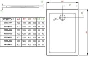 Brodzik prostokątny Radaway Doros F 120x70 Stone biały