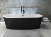 Bateria wannowa wolnostojąca Besco MODERN II czarny mat