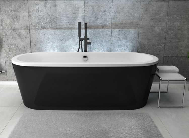 Bateria wannowa wolnostojąca Besco MODERN II czarny mat
