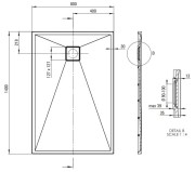 Brodzik granitowy prostokątny 140x80 alabaster Correo Deante
