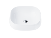 Wolnostojąca umywalka nablatowa corsan 649933 owalna biała 45 x 41 x 14,5 cm z korkiem chrom