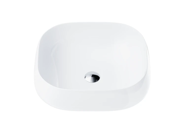 Wolnostojąca umywalka nablatowa corsan 649933 owalna biała 45 x 41 x 14,5 cm z korkiem chrom