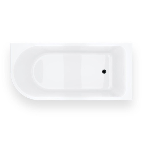 Wanna narożna invelia v220xlpbl 170x80 cm montaż prawostronny korek klik klak czarny