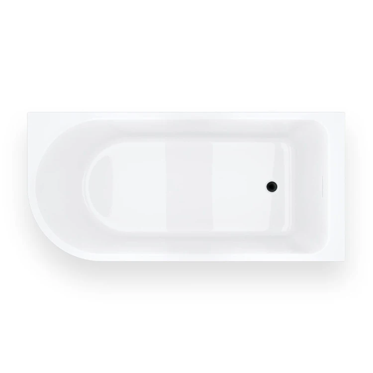 Wanna narożna invelia v220xlpbl 170x80 cm montaż prawostronny korek klik klak czarny