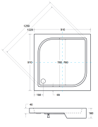 Brodzik kwadratowy biały Besco OSKAR-PMD 90x90x4