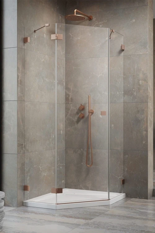 Kabina pięciokątna Essenza Pro Brushed Copper PTJ Radaway lewa miedź