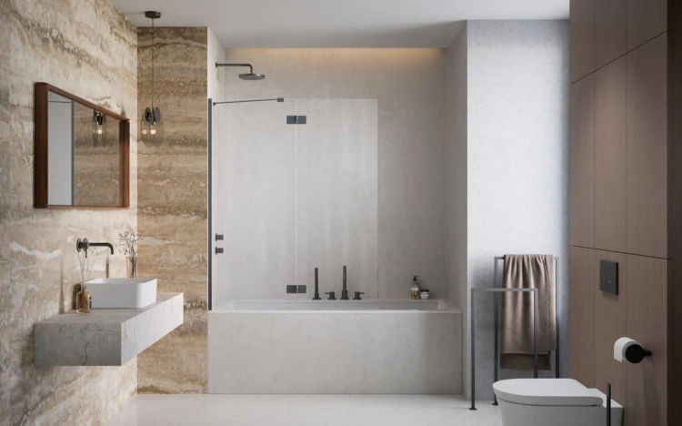 Parawan nawannowy Radaway Essenza Brushed GunMetal PND II lewy