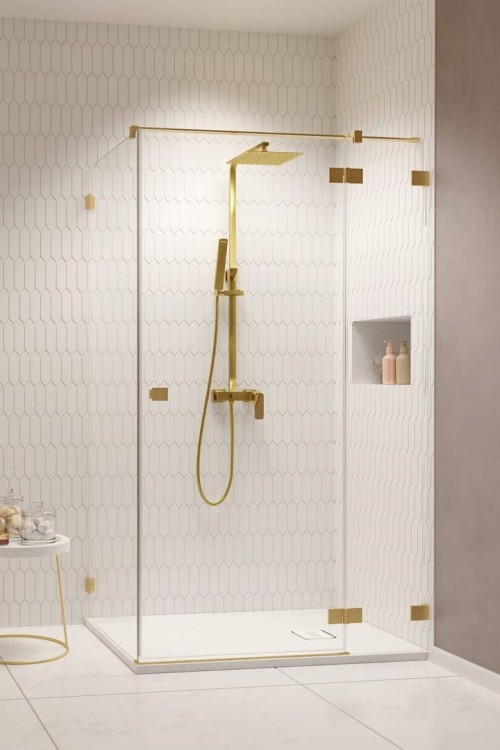 Kabina prysznicowa Essenza Pro Brushed Gold KDJ Radaway prawa złota