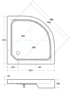 Brodzik półokrągły Besco ALEX-PMD 90x90x4