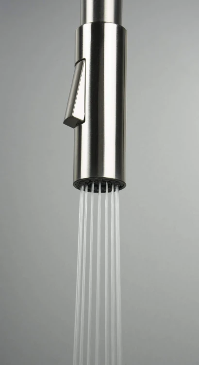 Bateria kuchenna z giętą wylewką stal beż Luno Deante